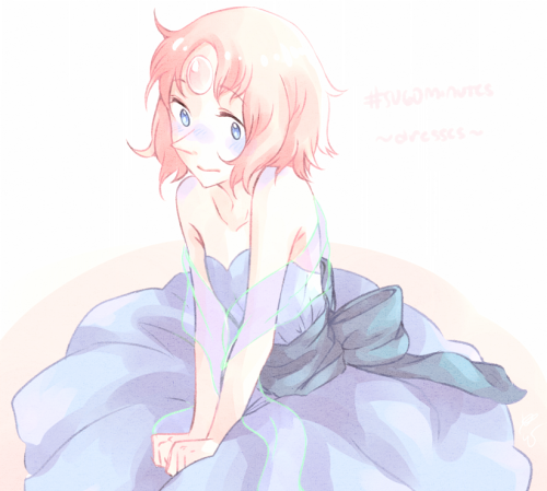 rakugakisuto:  i just wanted to draw pearl w her hair down while wearing a dress ok, shh(prompt: suits&dresses)