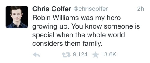 everyb0dysucks:  Glee Cast tweets about Robin Williams