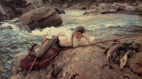 artist-sargent: On His Holidays, Norway, 1901, John Singer SargentMedium: oil,canvas