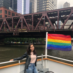 I may have been in Chicago during Pride but I did get to do an architecture river boat cruise with a rainbow flag front and center! (at Chicago&rsquo;s First Lady Cruises)