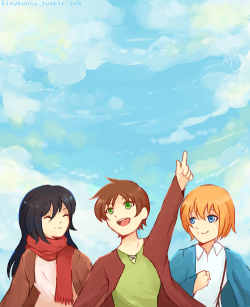 playbunny:  ok have my first snk fanart ;u;can i just draw adorable, happy children forever please 