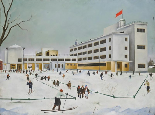 sovietpostcards: The KIM school. Art by Semyon Pavlov (1931).KIM stands for Young Communist Internat