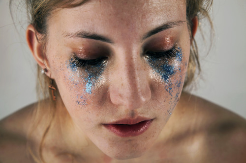 hannahaltmanphoto:  “And Everything Nice” is an unflinching analysis of the standard for female beauty. The ongoing series consists of women in states of affliction; the body fluid of the models have been replaced with glitter to visualize