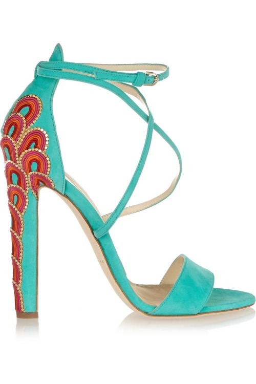 High Heels Blog Sonya embellished suede sandals via Tumblr