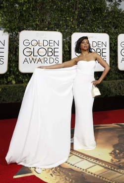 harinef:  dailyactress:  Taraji P Henson attends the 73rd Annual Golden Globe Awards held at the Beverly Hilton Hotel on January 10, 2016   