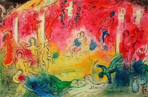 MARC CHAGALL (1887-1985) &ldquo;DAPHNIS AND CHLOE: TEMPLE AND HISTORY OF BACCHUS&rdquo; 1961