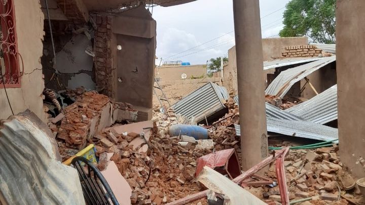 Our home bombarded and destroyed, organized by Eman Abdelrahman