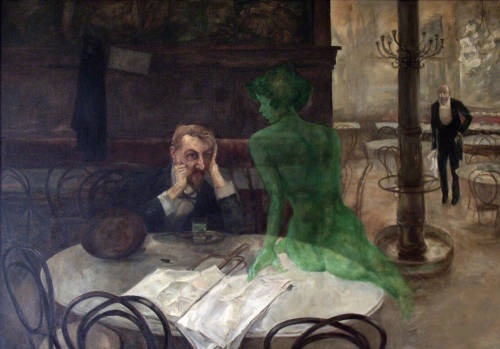 The Absinthe Drinker, Café Slavia, Prague 1901 by Viktor Oliva