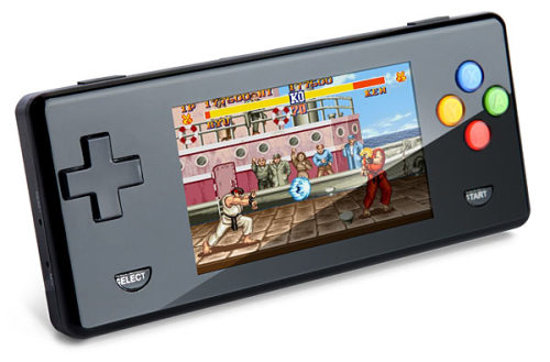 gamefreaksnz:  a380 Pocket Retro Game Emulator The Pocket Retro Game Emulator looks a bit like the GameBoy Micro but that’s where the similarities end. Load on NES, SNES, GBA, Sega Genesis, or Neo Geo roms and play your old favorites in the palm of
