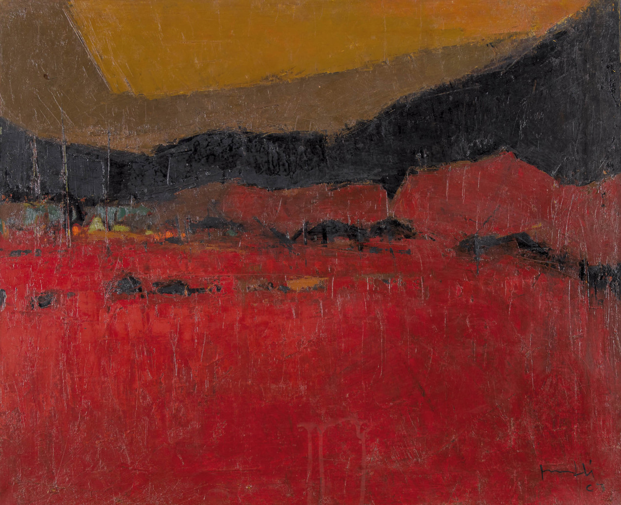 thunderstruck9:
“Walter Mafli (Swiss, 1915-2017), Paysage en rouge [Landscape in red], 1963. Oil on canvas, 60 x 73.5 cm.
”