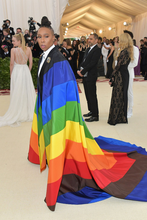 celebsofcolor:Lena Waithe attends the Heavenly Bodies: Fashion & The Catholic Imagination Costum