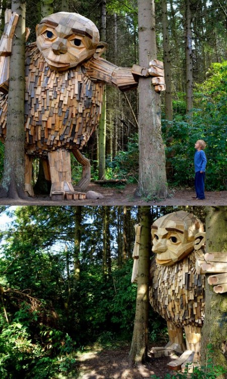 oni-with-an-iron-club:thedesigndome:Giant Sculptures Made From Recycled Materials Placed Inside The 