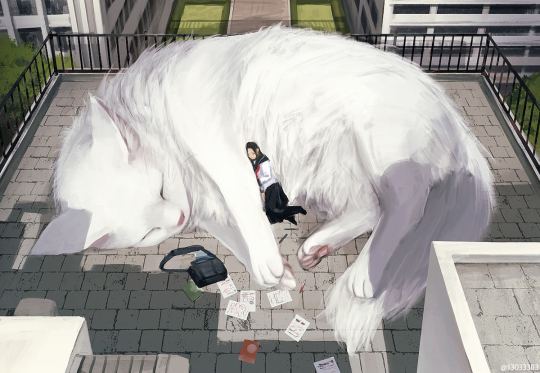 Illustrator Imagines a World Where Gentle Giant Animals Live Among Humans