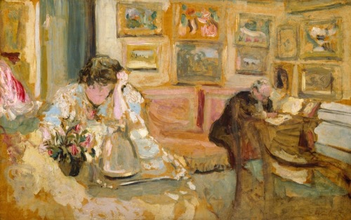 artist-vuillard: Jos and Lucie Hessel in the Small Salon, Rue de Rivoli, Edouard Vuillard, ca. 1900–