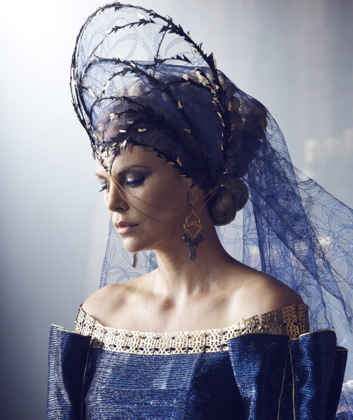 edwardslovelyelizabeth: Charlize Theron photographed by Charlie Gray on set of “The Huntsman: Winter