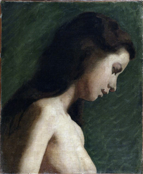 bellsofsaintclements:“Study of a girl’s head&quot; (1868) by American artist Thomas 