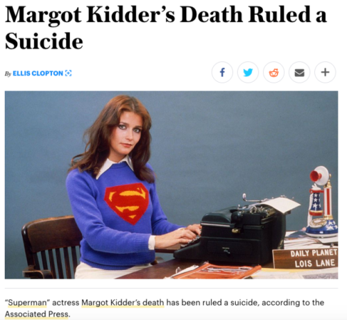 39adamstrand:In December 1990, 42-year-old Margot Kidder was seriously injured in a car accident on 