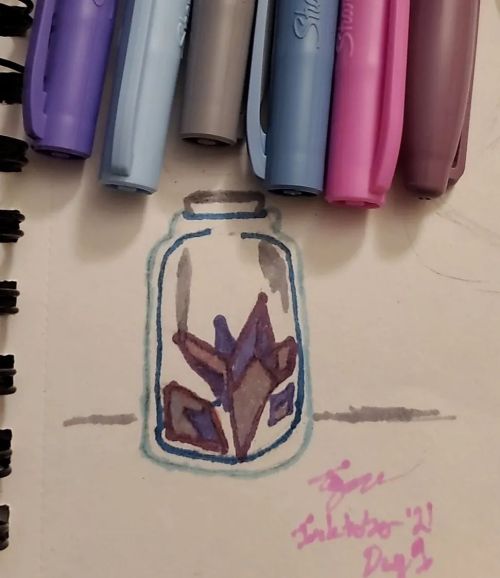 Not the best but here’s my day one for #inktober2021 day1 is crystals so I did The shikon jewe