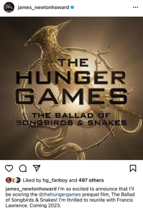 James Newton Howard Is Returning To Score The Ballad Of Songbirds And Snakes