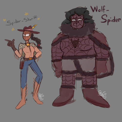 ninja-no-rose: check out these spider-sonas its spider sheriff and…..her new depute???  