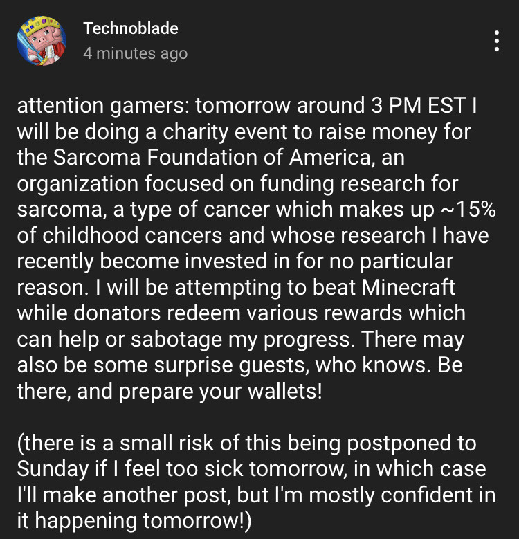 Dream and Technoblade's father collaborate on livestream, host a fundraiser  for cancer treatment