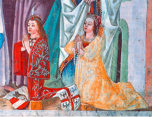 Count Leonhard of Gorizia (1440-1500) and his wife Paula Gonzaga (1463-1497). Fresco in the Kapelle 