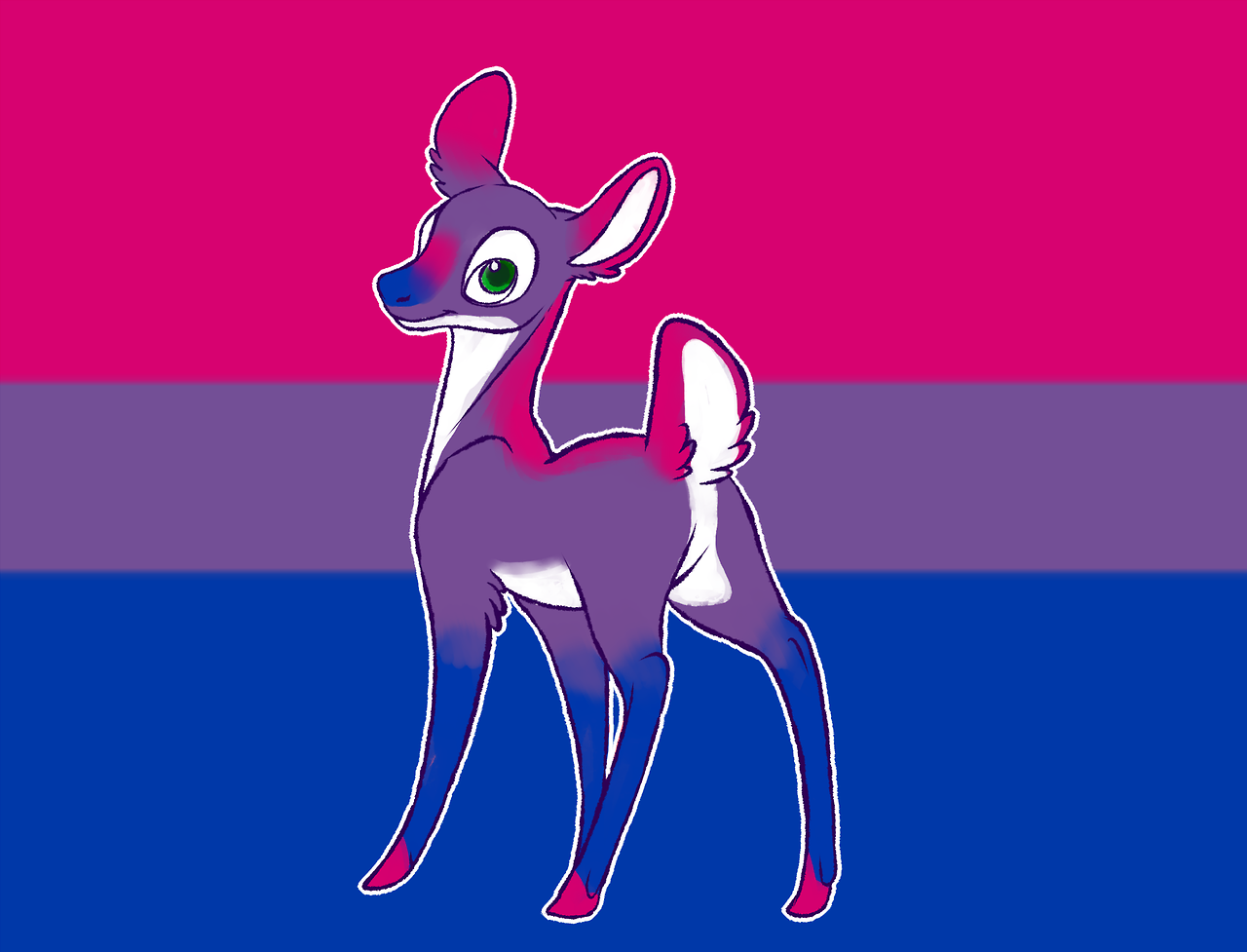 alouette-lulu:  I drew some flag deers for pride month ! Be proud of who you are