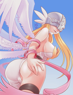 bluedragonkaiser:  marshu:  So Saban canceled the Angewomon figure in North America and Europe, and I’m pretty chapped that I won’t be able to get it without paying out the ass for it. So out of pure hate for their stupid actions I drew a naughty