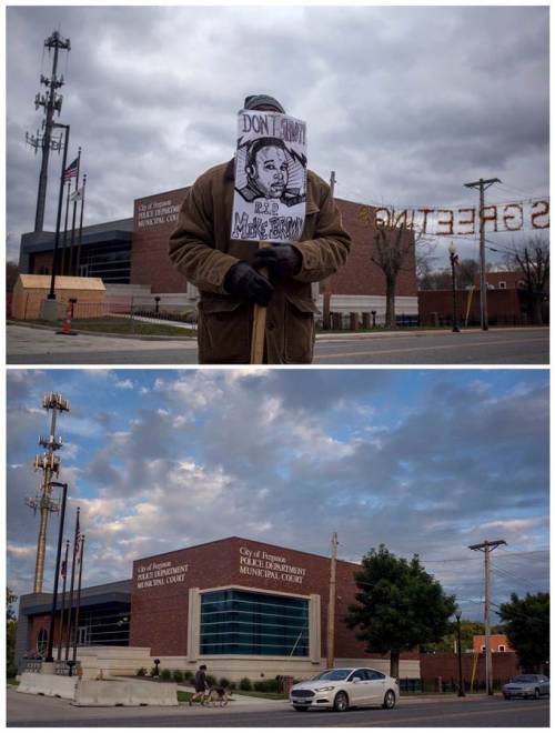 the-gasoline-station:  Ferguson: One Year LaterAdrees Latif revisits the sites where he documented the social unrest in the months following the fatal shooting of Michael Brown one year ago.Pictures: Adrees Latif / ReutersSource: NBC News