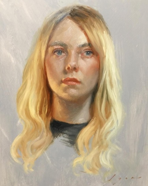 Tonight&rsquo;s portrait. &ldquo;Hannah&rdquo; 8&quot;X10&quot; oil on aluminum panel. Used three be