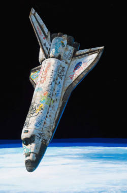 jamesusilljournal:                  Tin Can, Josh Keyes, 2016 Occupying a rough orbit.