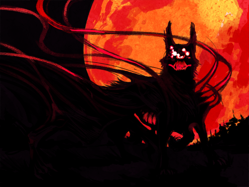 bonesnail:Three thumbnails for an idea of a Werewolf Triptych.  A regular werewolf, a Harvest werewo