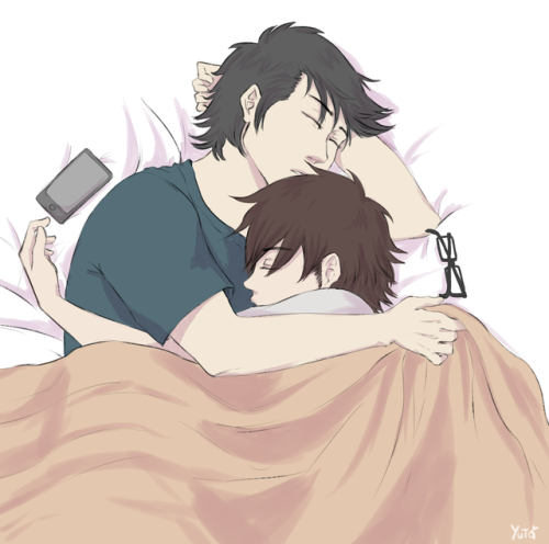 Sleepy cuddles is all I want to draw always  ; v ; <3Thank you for requesting! here’s a little ex