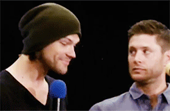 shelovesjared:  winchestrbrothrs:jared and the fans trying to help jensen send his