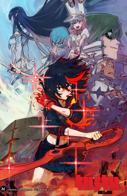 jc125:  Kill La KillHere’s one of the prints that I’ll have available at this year’s Anime Expo! You can find Joodlez and me at table E53!I like how this one turned out. It ended up looking kinda like an old school kung-fu movie poster. MAJOR thanks