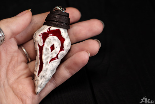  Keychain. For the horde.Height: 7 cmMaterials: polymer clay, metal elements, acrylic, epoxy, pastel