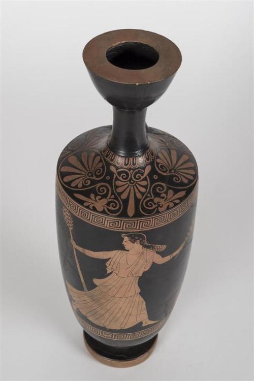 theancientwayoflife:~ Lekythos.Date: ca. 470-460 B.C.Place of origin: Attica, GreeceMedium: Ceramic