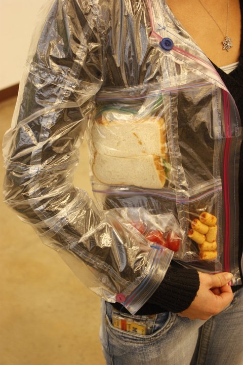 warulv:  pixelnuggets:  j4ya:  MY FRIEND DIANE MADE A ZIPLOC BAG JACKET  she is the