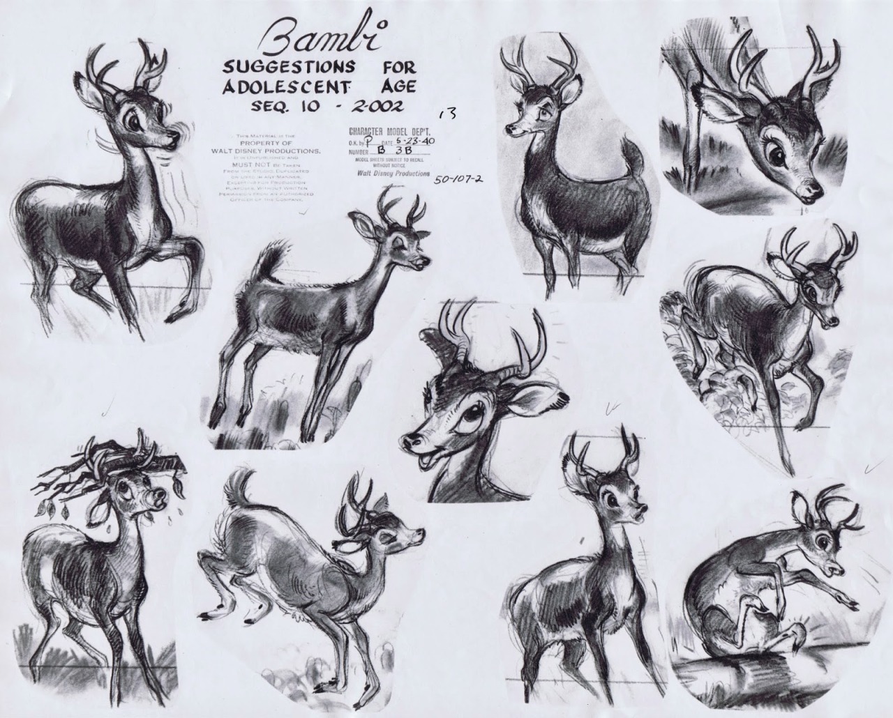 wannabeanimator: via Deja View  Milt Kahl gave the final look to all deer characters,