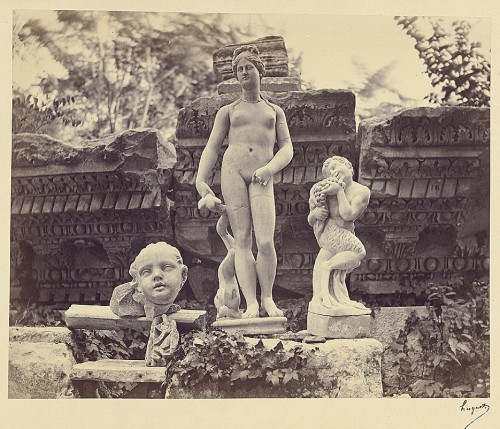 hismarmorealcalm:Louis Huguet, photographer (active Nîmes, France 1870s) Roman sculpture  Nîm