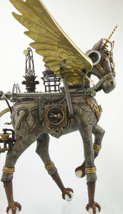 ronbeckdesigns:  “Cavalique” Steampunk Horse Assemblage using antique and vintage parts by Larry Agnello