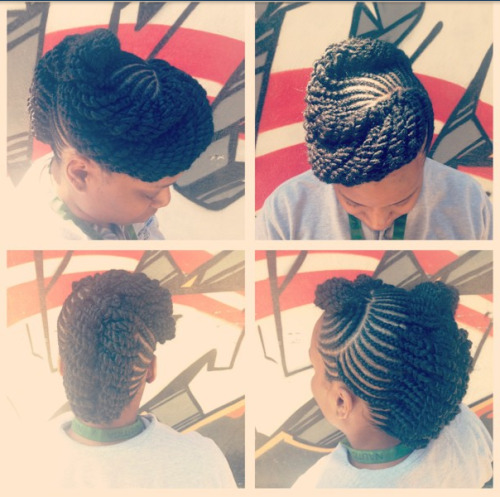 youngblackandvegan:maine-stream:Protective Styles… All done by Charmaine Ford for MaineStream