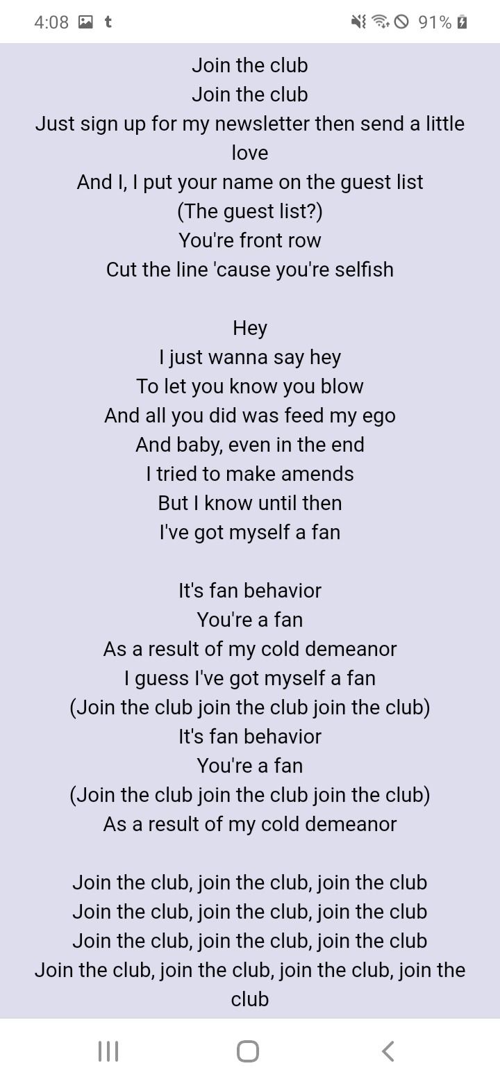 Been Listening To Fan Behavior By Isaac Dunbar, And Just For Some Reason Its Giving Me Certain Vibes.