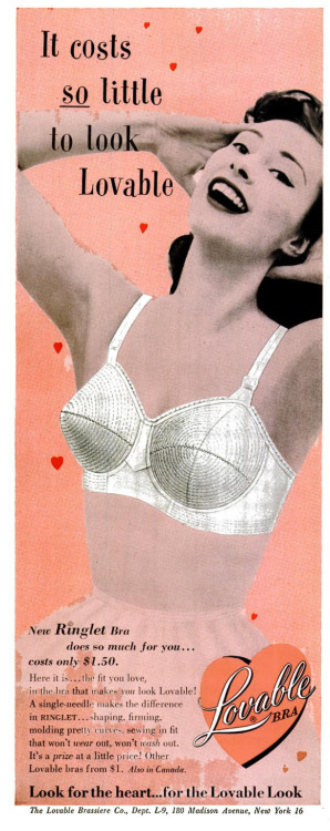 geriadtric: 1953 Life Magazine – Lovable Bra Lol! Really ladies! Make an effort