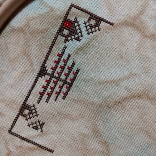 Six days worth of new starts, all for stitch Maynia&hellip; They are all biscornu patterns&hellip;on