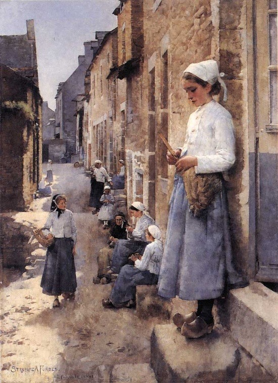 fleurdulys:  Stanhope Alexander Forbes - A Street in Brittany -  