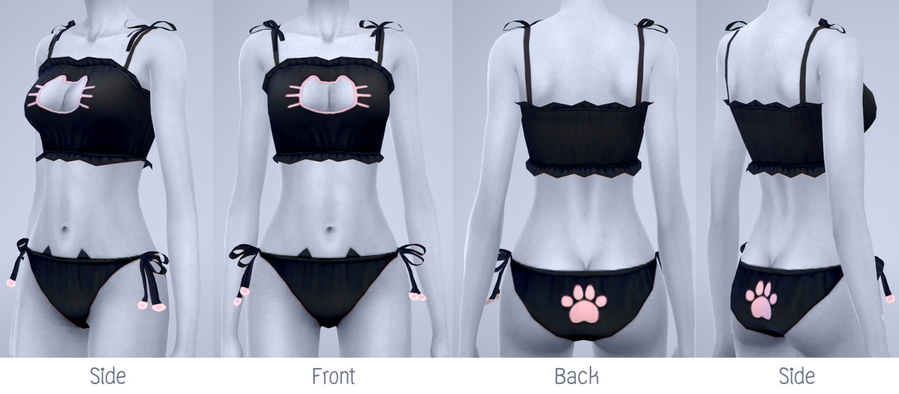 ManueaPinny — Cat keyhole bra set (^・ω・^ ) Teen to elder 8