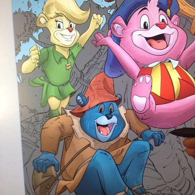 Chipping away at this. #gummibears Sunni and tubby. #disney #coloring #art #sketch