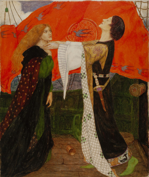 mephistophelia:Maxwell Ashby Armfield, Tristan and Isolde, ca. 1904, watercolor and gouache with gol