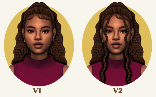 brilla braids This hair comes in 4 versionsBGCHat CompatibleMaxis 24 swatches + 7 Mod Max swatchesDo